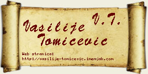 Vasilije Tomićević vizit kartica